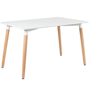 Mesa De Jantar Retangular Eames 80 X 120 Cm Branco Branco