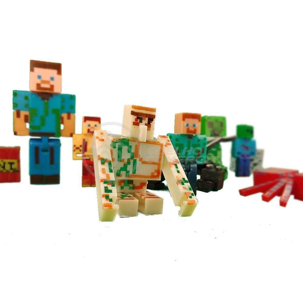 Kit Minecraft Dragão 3 Bonecos + 1 Aranha Vermelha