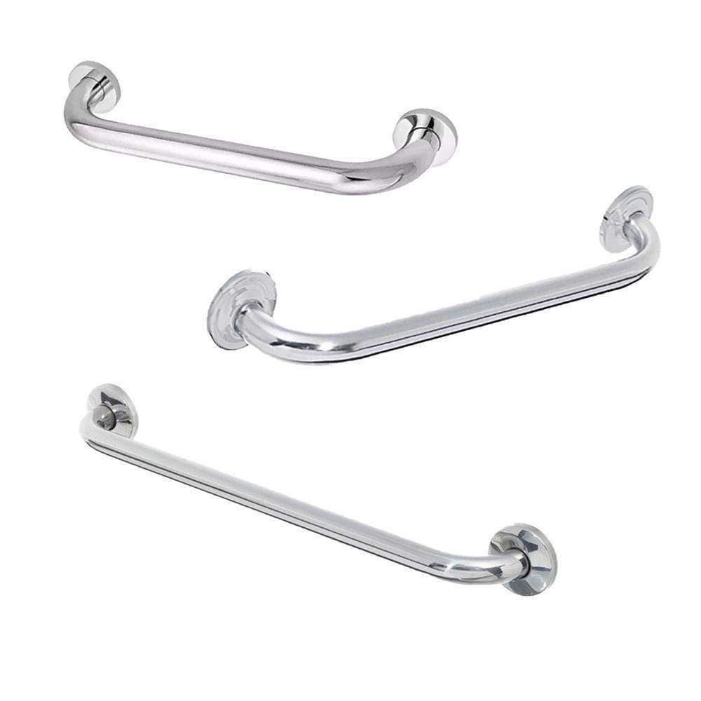 Alça De Apoio Barra Inox Banheiro Kit 3 Unidades 30cm 40cm 60cm Idoso