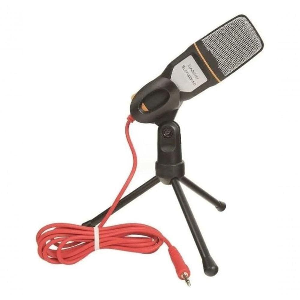 Microfone Condensador C- Tripé P- Gravação Profissional, Podcast, Videochamadas
