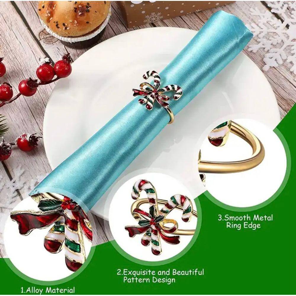 Kit Anel Porta Guardanapos Decoração de Natal 8 peças vários modelos