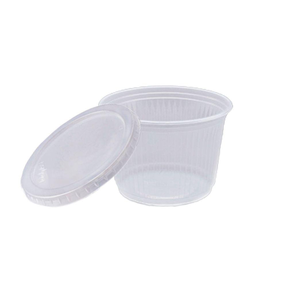 Pote 100 Ml + Tampa Com 2000 Descartável P/ Molho Sobremesa