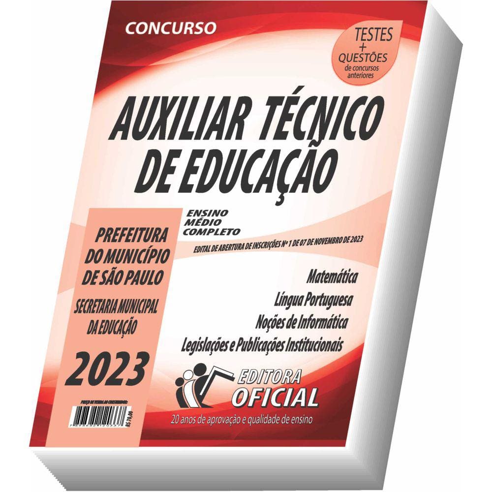 Apostila Prefeitura de São Paulo - SME SP - Auxiliar Técnico de Educação