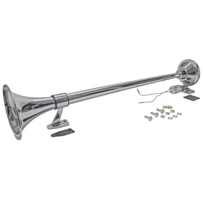 Buzina a Ar Universal Caminhões Marítima 1 Corneta Cromada Com Válvula Boca Redonda Bivolt - VETOR - VT058
