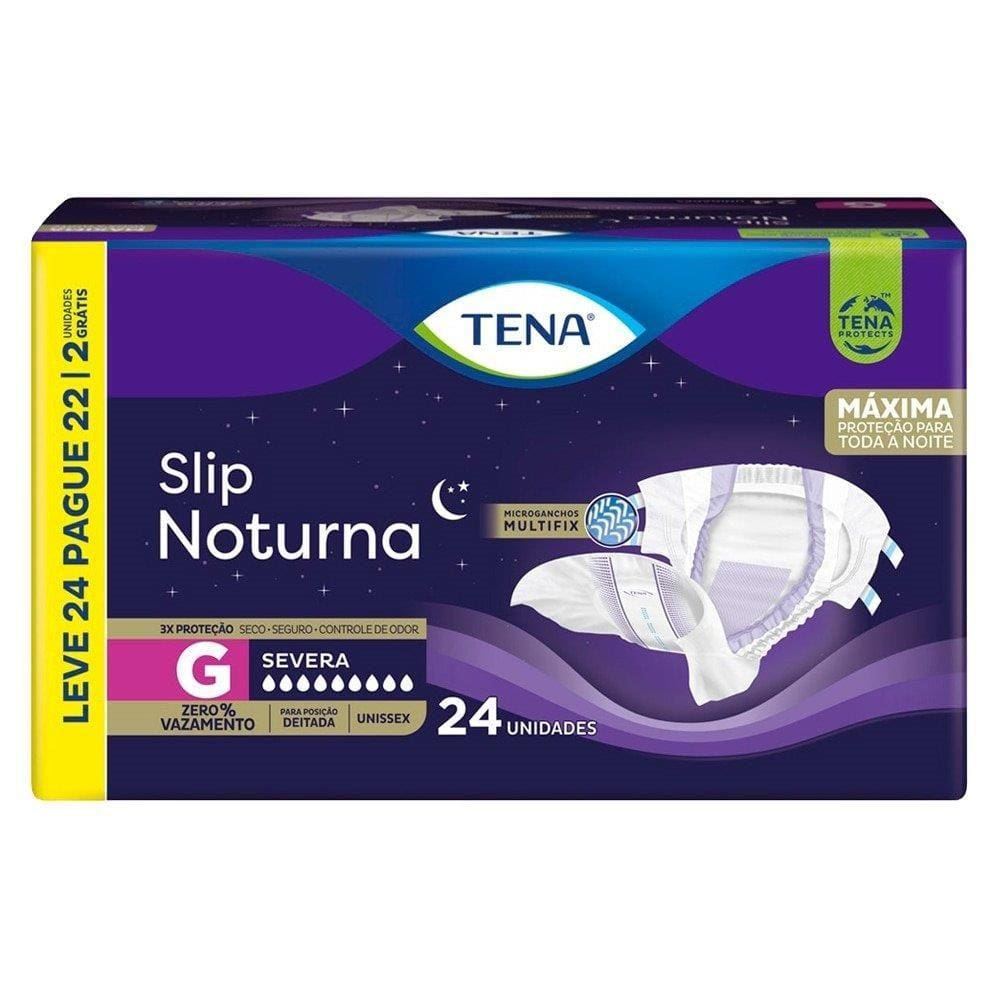 Fralda Descartável Adulto Tena | Noturno Slip Tamanho G - 3 Pacotes com 24 Tiras