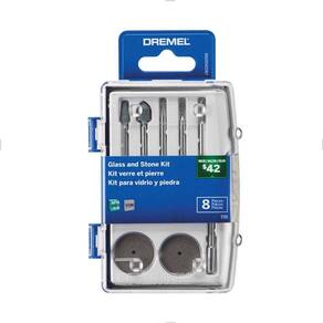 Kit 735 para vidro e pedra rotativo 8 peças Dremel