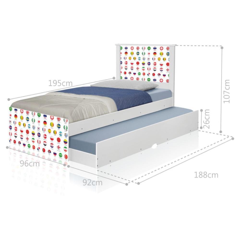 Bicama Juvenil Adesivada Futebol Seleções Copa