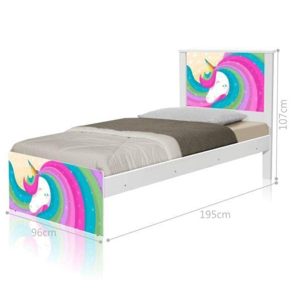 Cama Juvenil BarceloUnicórnio Arco Íris com Colchão