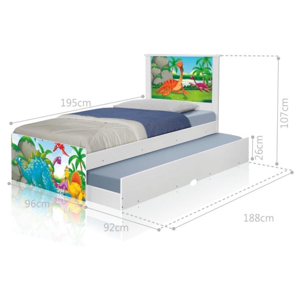 Bicama Juvenil Adesivada Dinossauros no Lago