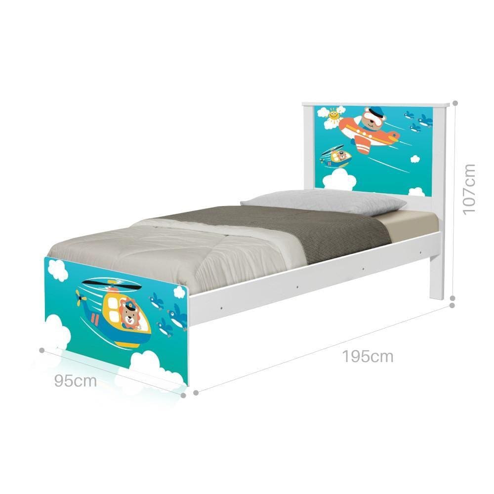 Cama Solteiro Adesivada Patrulha Animal