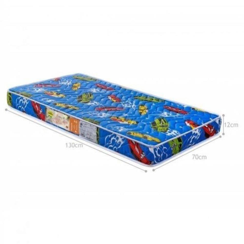 Colchão Berço 1 lado Plastificado D18 70x12x130 Carros