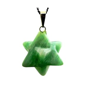 Colar Merkaba Pedra Amazonita Verde Natural Argola Prata 950