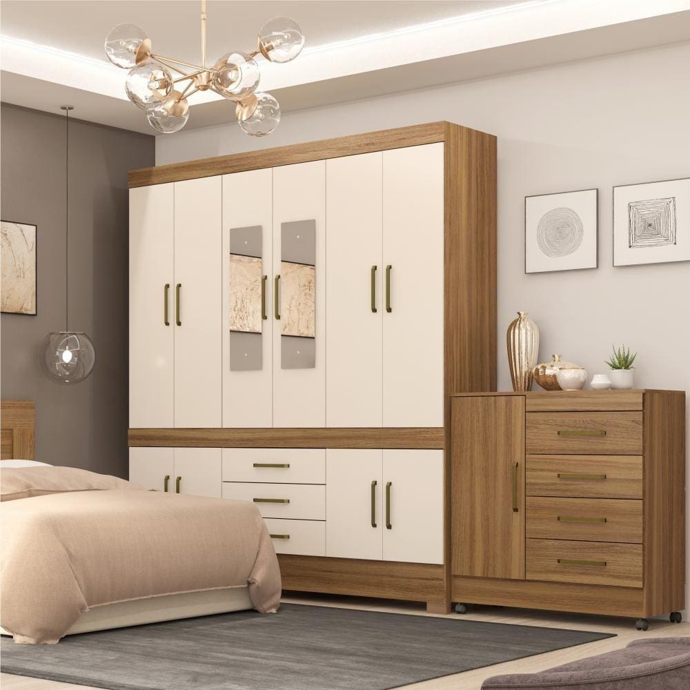Guarda Roupa Casal 10 Portas com Espelhos