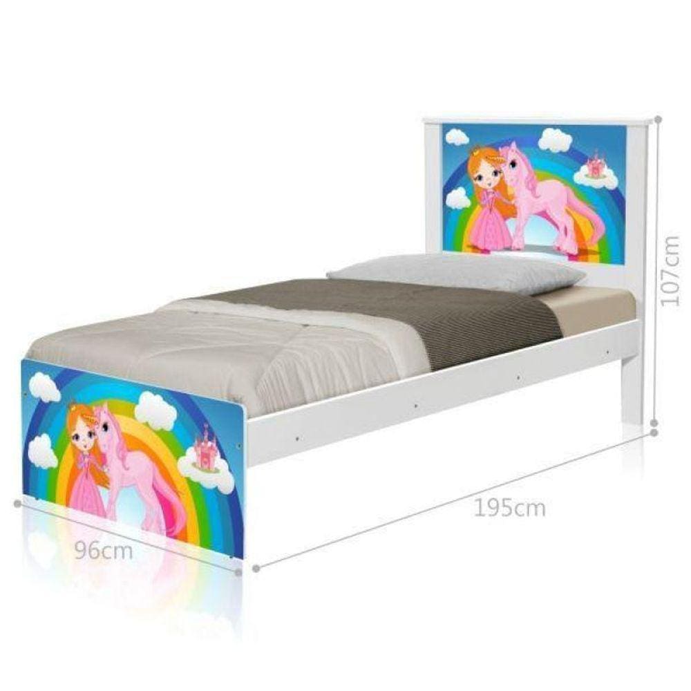 Cama Juvenil BarceloPrincesa Unicórnio com Colchão