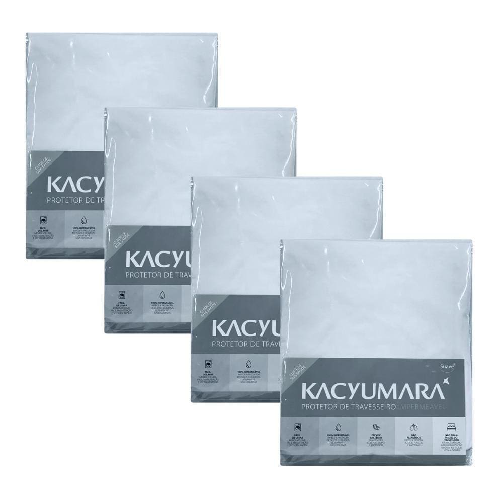 Kit 4 Capa Protetora Travesseiro Impermeável Malha Kacyumara