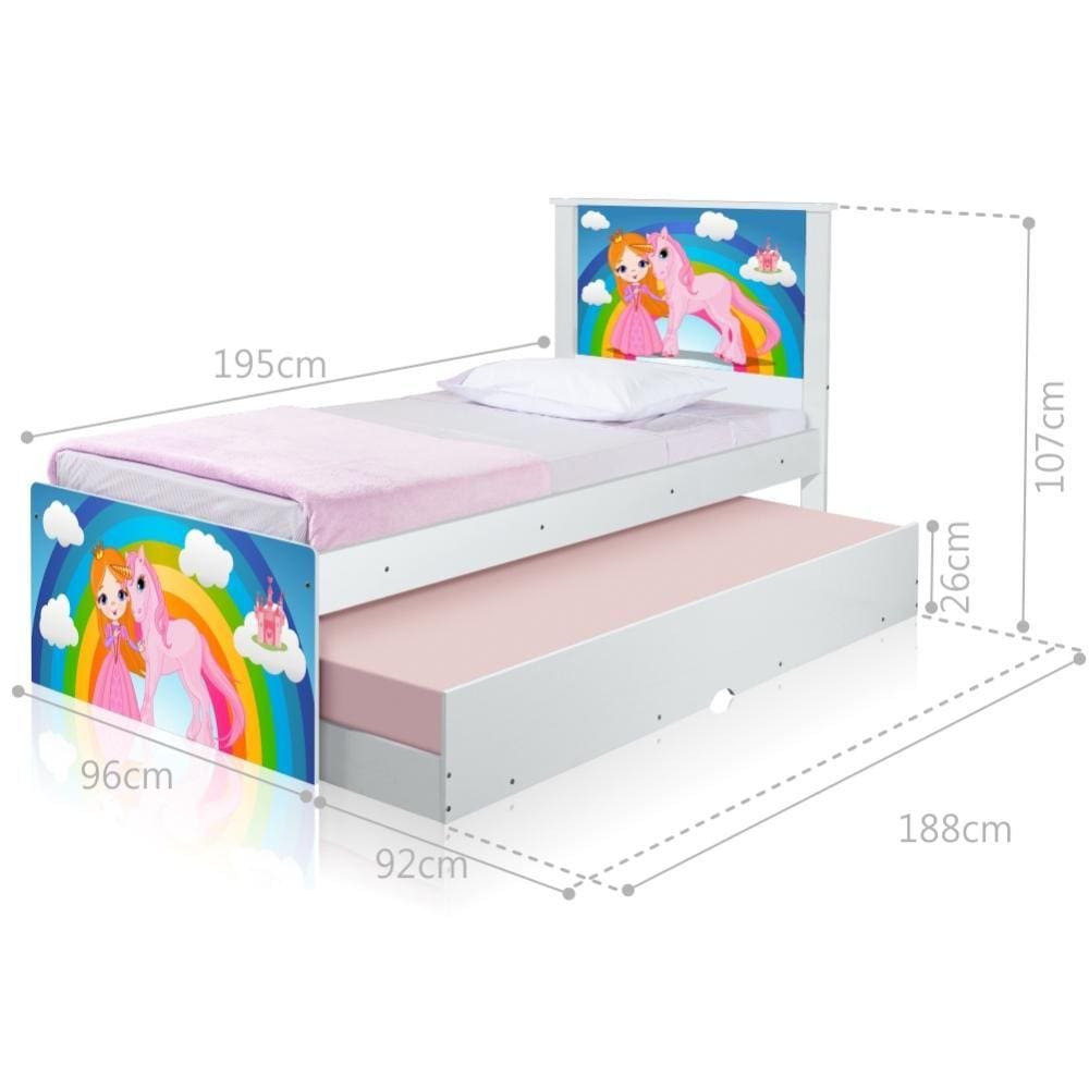 Bicama Juvenil Adesivada Princesa Unicórnio