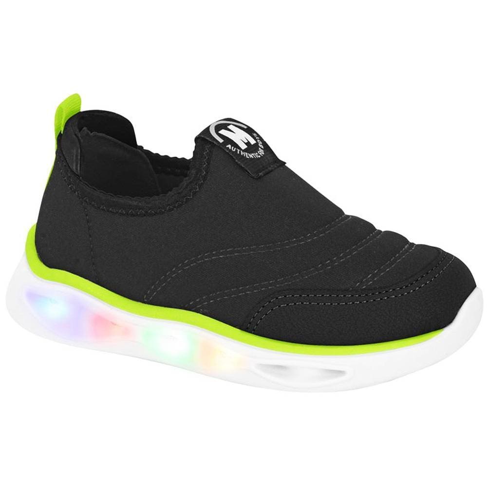 Tênis Infantil Molekinho com Led Lycra Neoplex Preto 2620.103