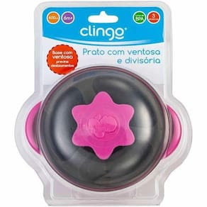 Prato com Ventosa e Divisoria Infantil Clingo