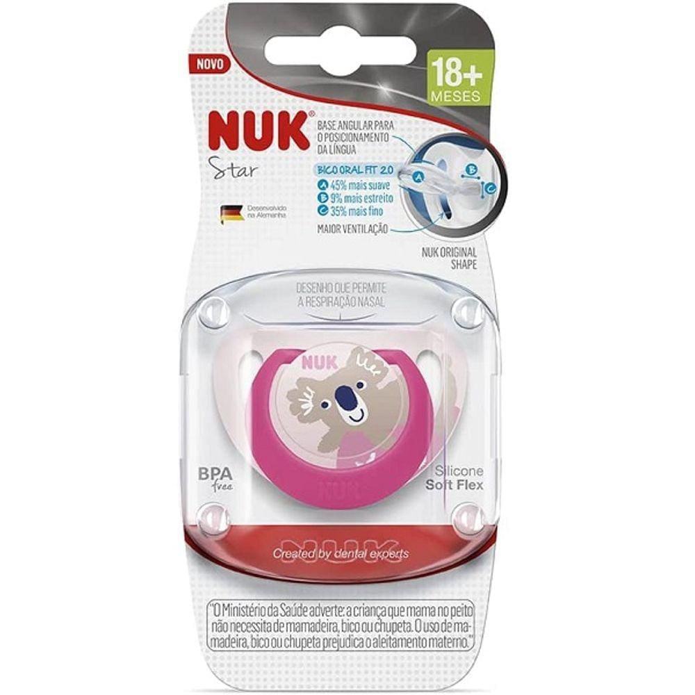 Chupeta de Silicone STAR 18+ Meses Bico ORAL FIT NUK