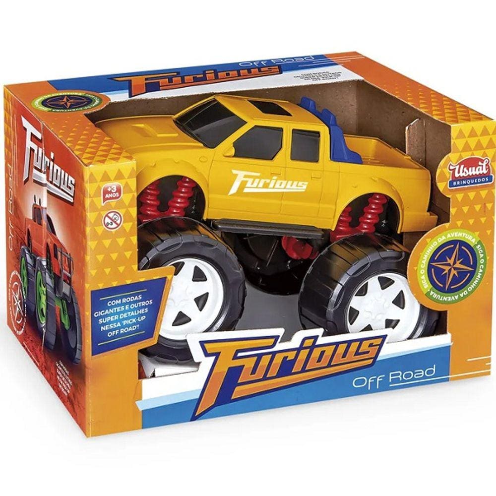 Carrinho PICK-UP Furious Amarelo Usual 644