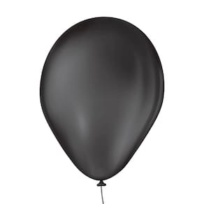 Balão São Roque Preto Ébano Liso 7 Polegadas - 50 unidades