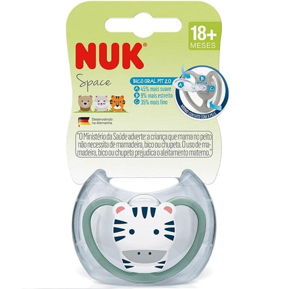 Chupeta de Silicone S3 18M+ Space Zebra GIRL NUK PA7349-3G