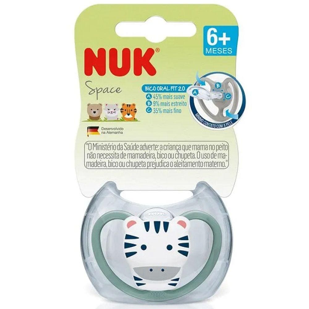 Chupeta de Silicone S2 6+ Meses Space Zebra NUK PA7349-2G