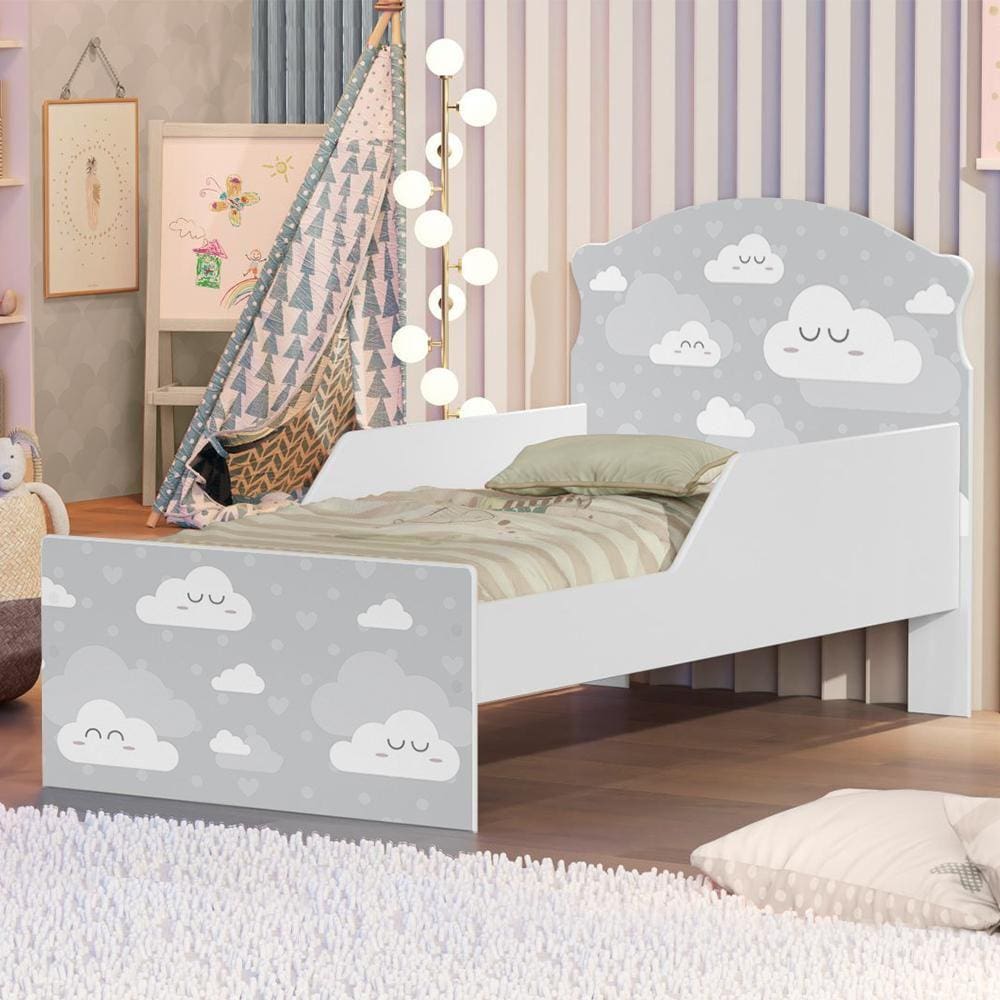 Mini Cama Nuvens Com Colchão