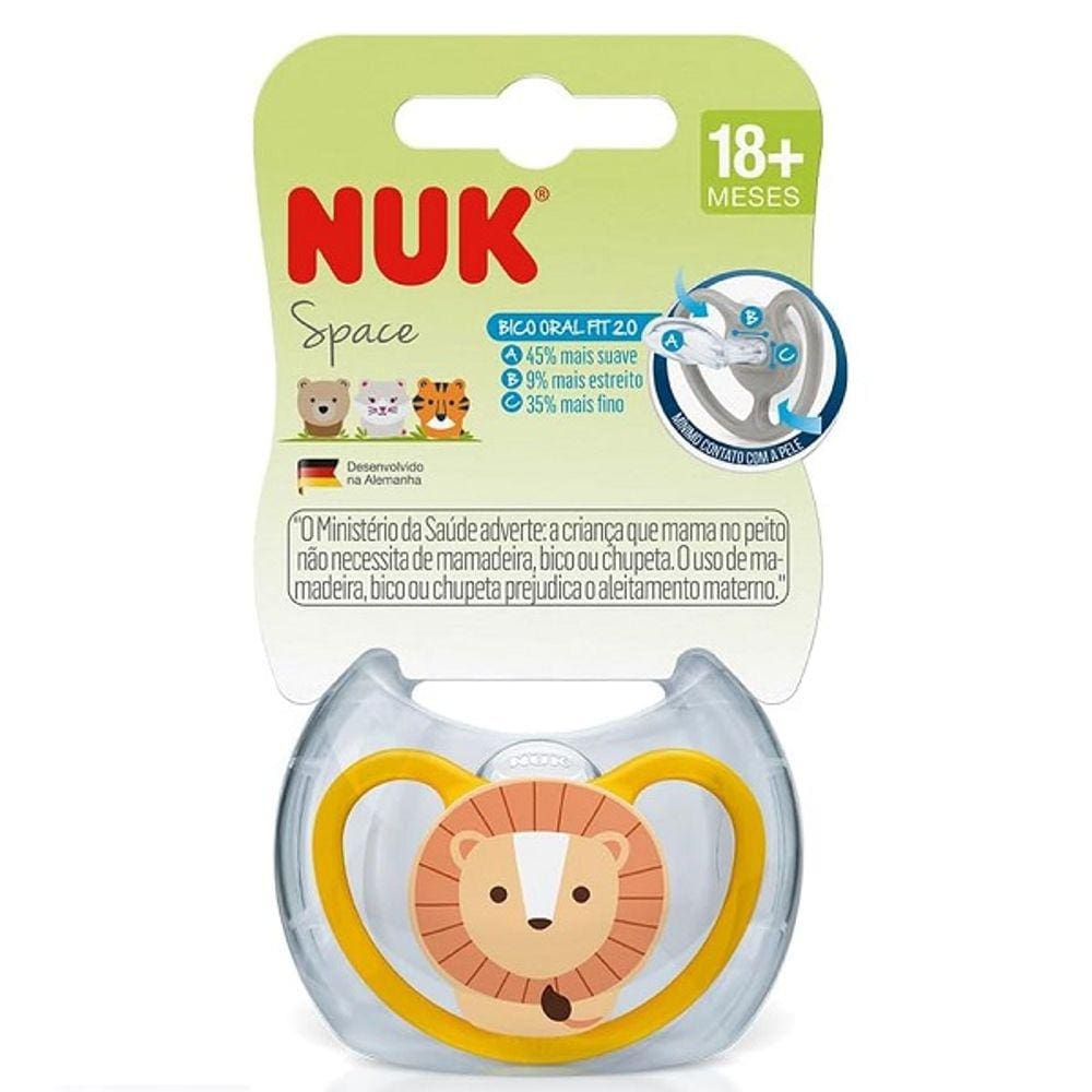 Chupeta de Silicone S3 18M+ Space Leao NUK PA7349-3B