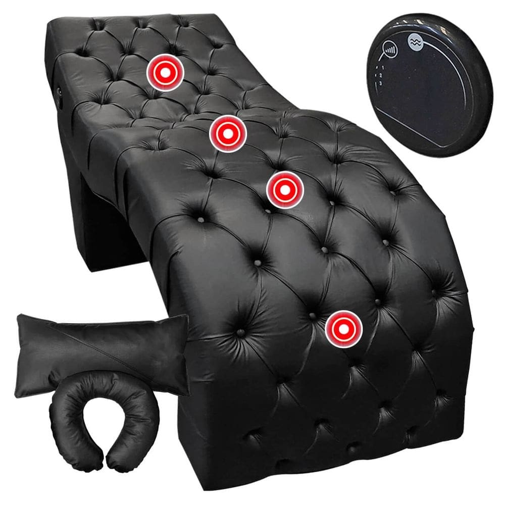 Maca Estofada Capitonê Largura 70cm Com Massagem Corino Preto SOFA STORE