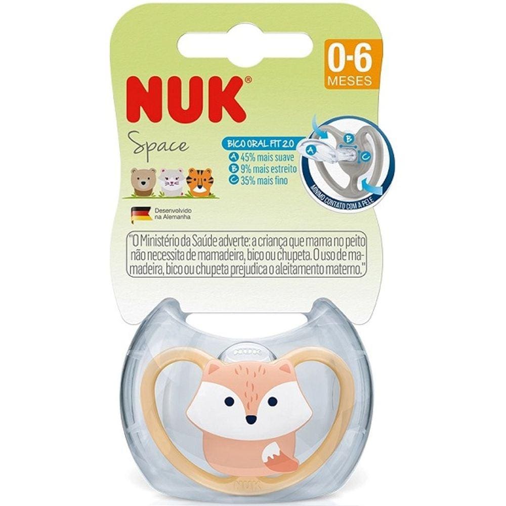 Chupeta de Silicone S1 0-6 Meses Space Raposa GIRL NUK PA7349-1G