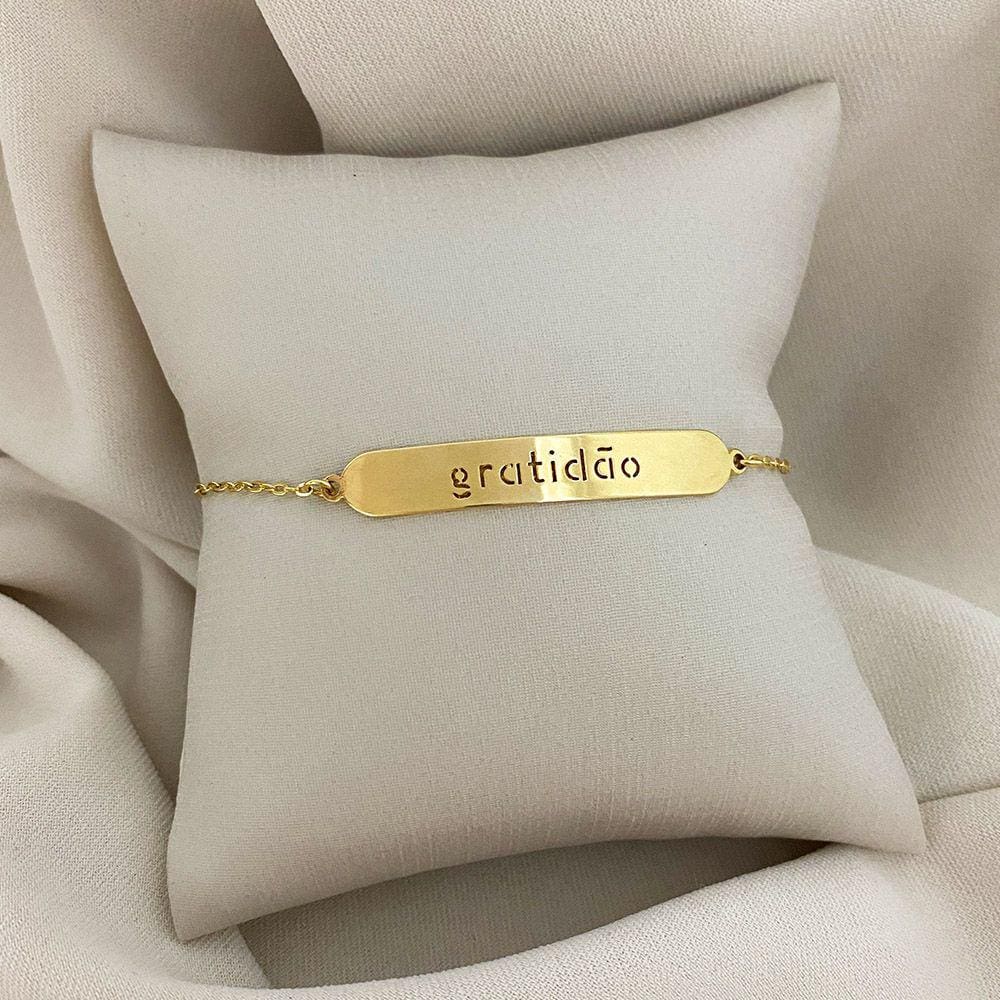 Pulseira Placa Gratidão