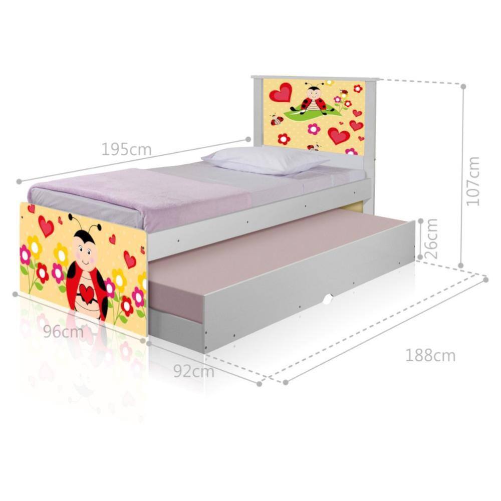 Bicama Juvenil Adesivada Joaninha