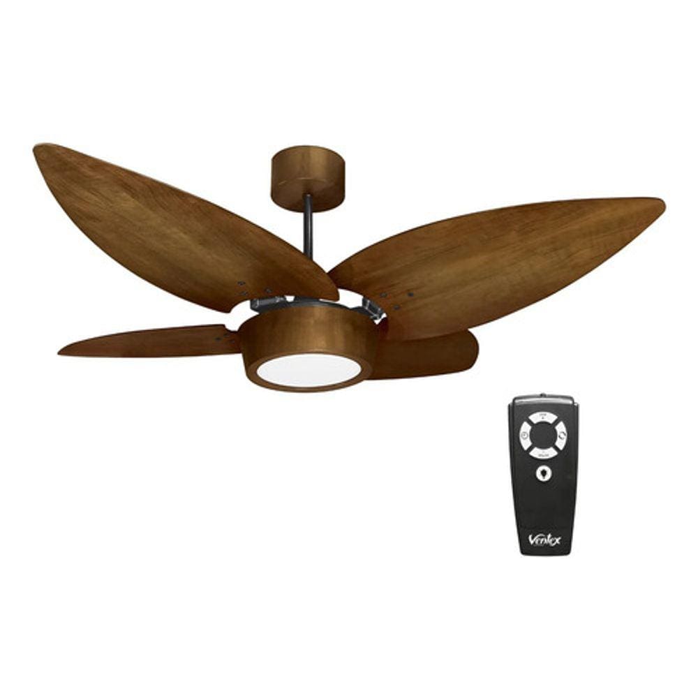 Ventilador Teto Madeira C/ Controle Remoto 122cm 127v - Laos