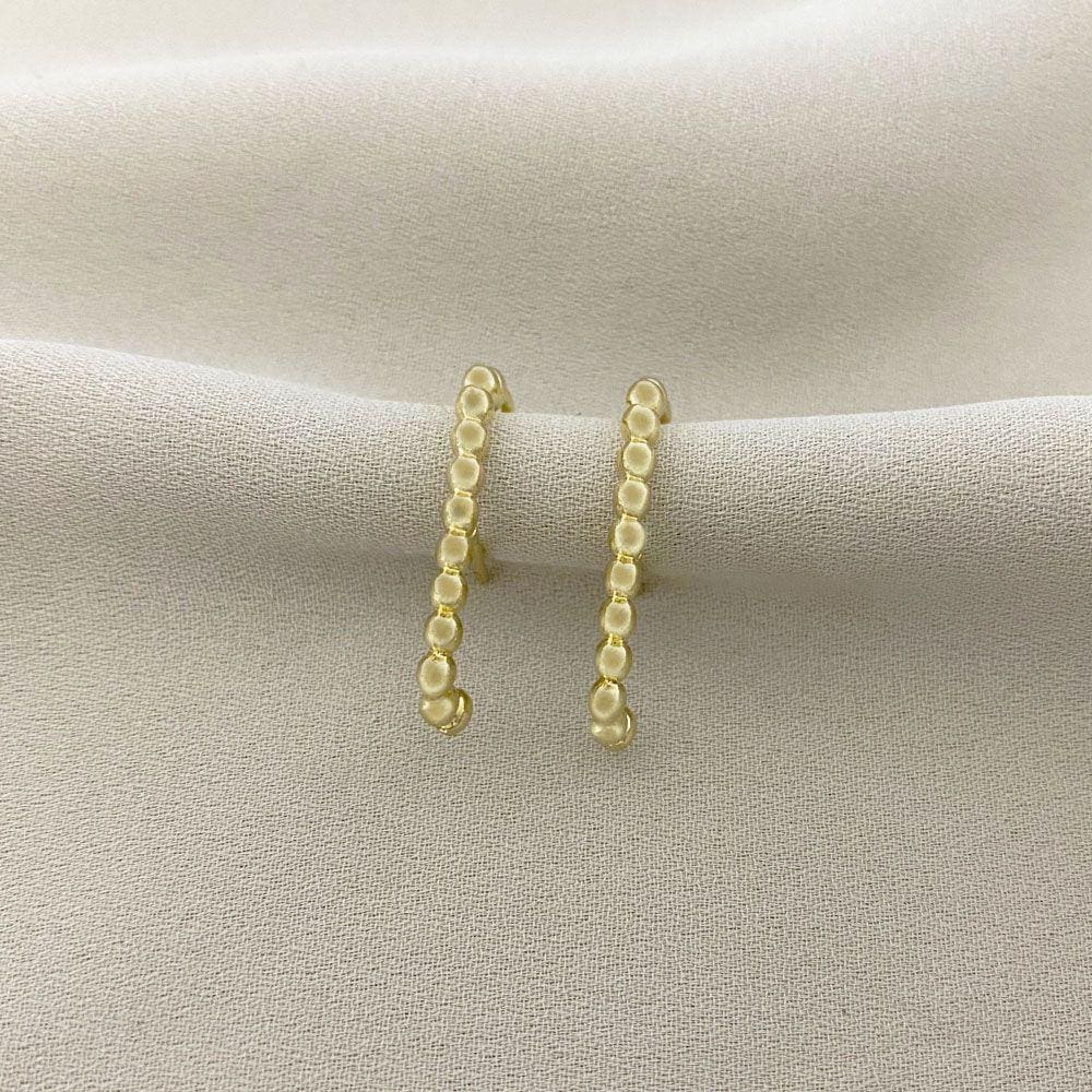 Brinco Ear Hook Fio de Bolinhas Lisas