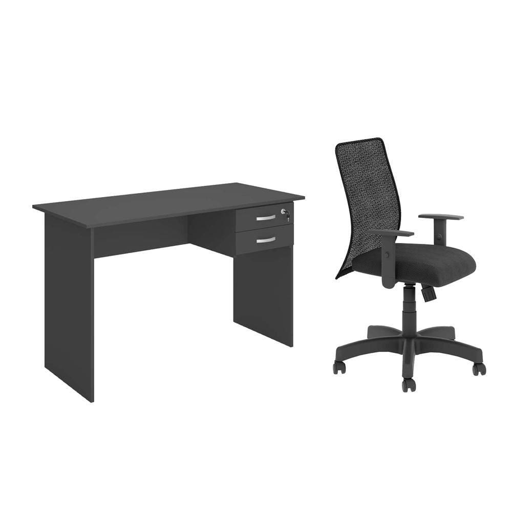 Jogo Mesa Com Gaveteiro e Cadeira Inclinável