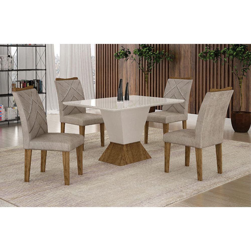 Sala de Jantar com 6 Cad 1,80x0,90m - Larissa - Leifer Móveis