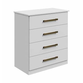 Cômoda para Quarto 4 Gavetas - Rubi-Branco - Móveis Leifer
