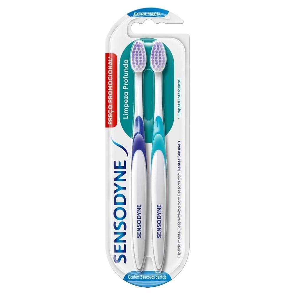 Escova Sensodyne Limpeza Profunda Extra Macia - Embalagem com 2 Unidades