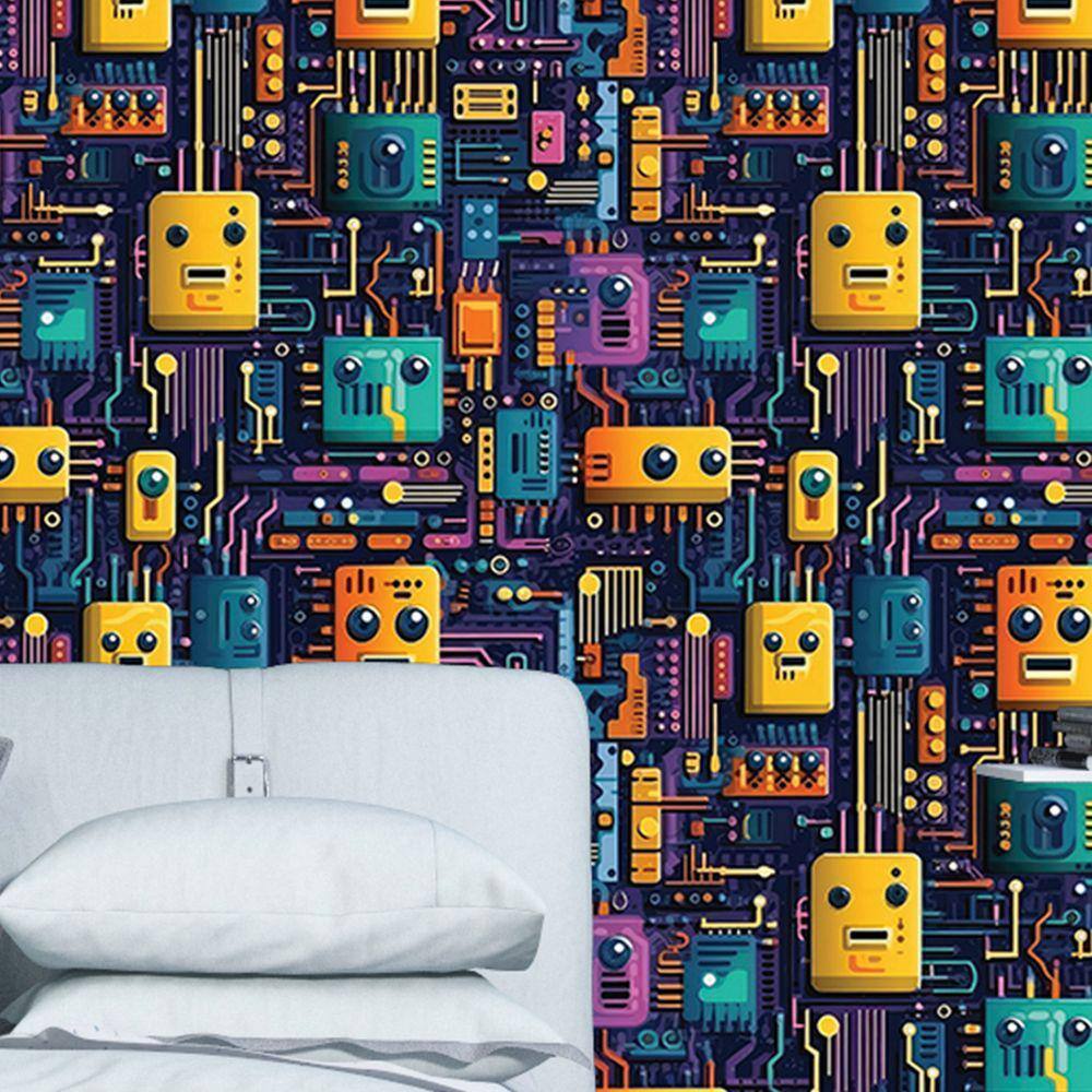 Papel de Parede 3D Grafite moderno Lavavel desenho estilo jogos gamer decorados lavavel Quarto 9m