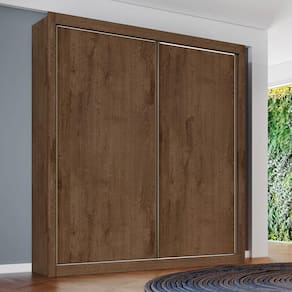 Guarda Roupa Solteiro 2 Portas 4 Gavetas - Zurique-Braúna - Móveis Europa