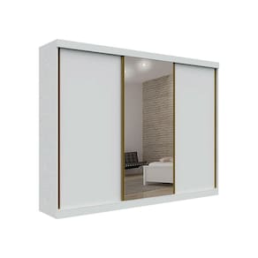 Guarda Roupa Casal com Espelho 3 Portas 6 Gavetas - San Marino-Branco - Leifer Móveis