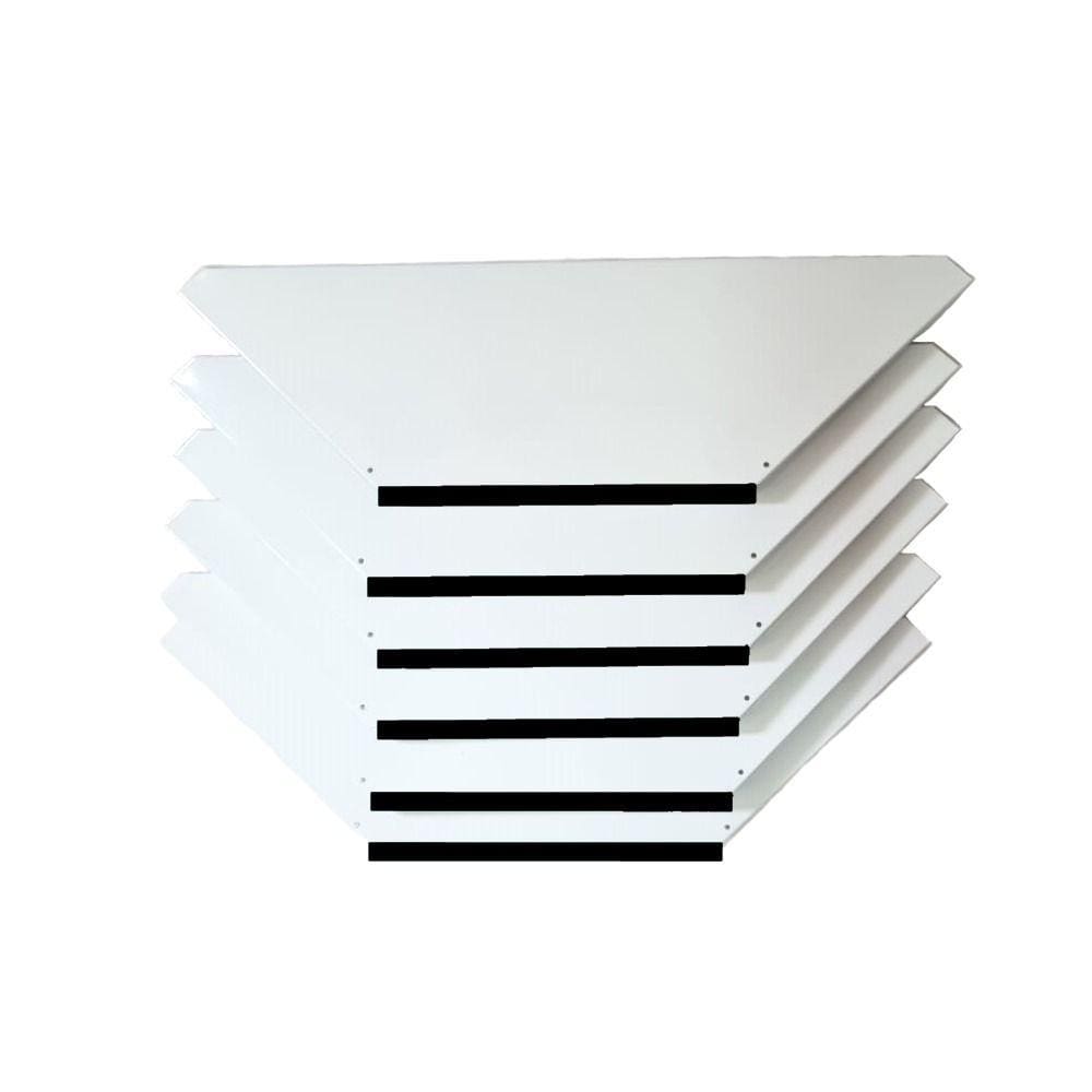 Kit 6 Bandejas Para Gondola Canto SP 30 Branco Pe Preto
