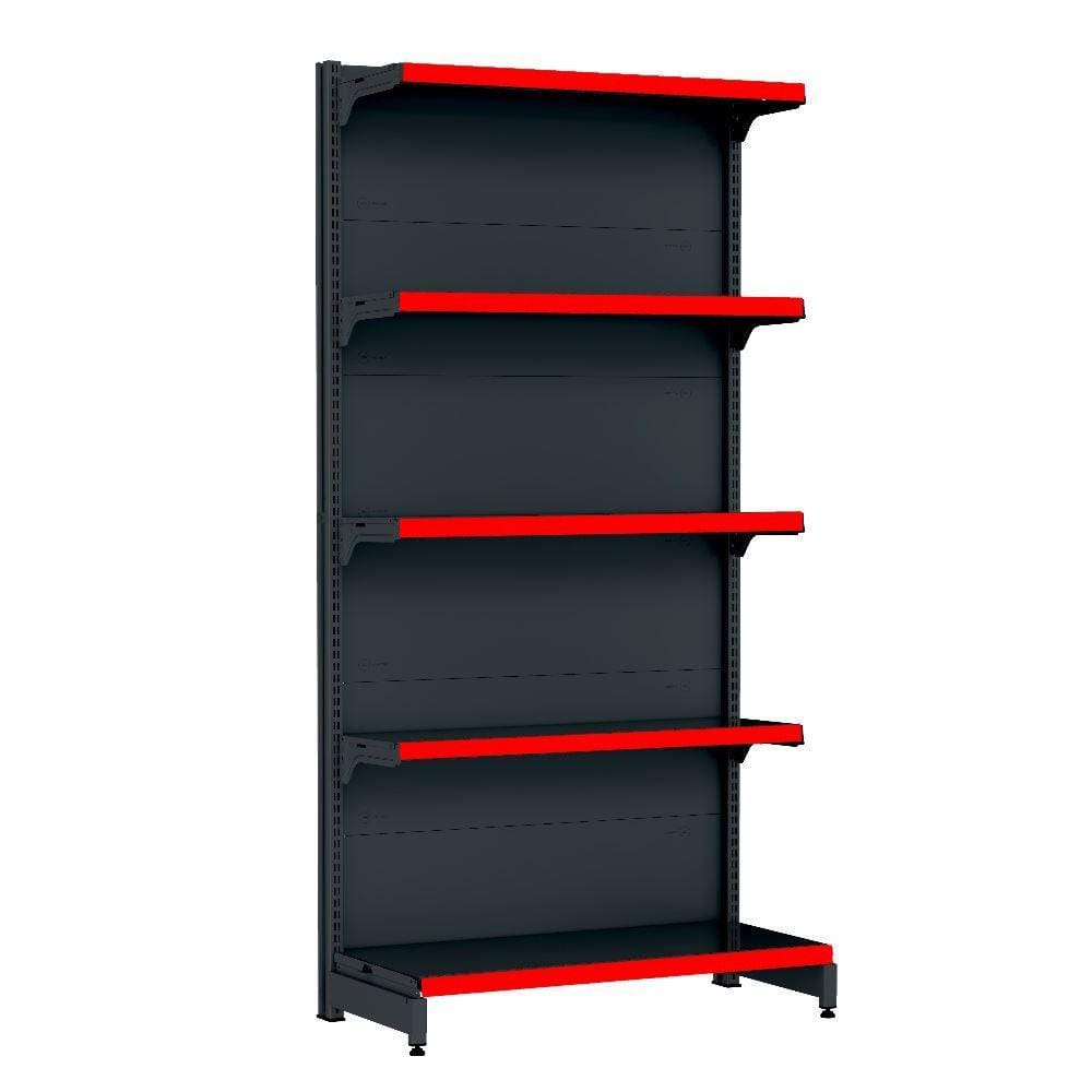 Gondola Parede 170 Fit Inicial Preto 5 Bandeja Pe Vermelho