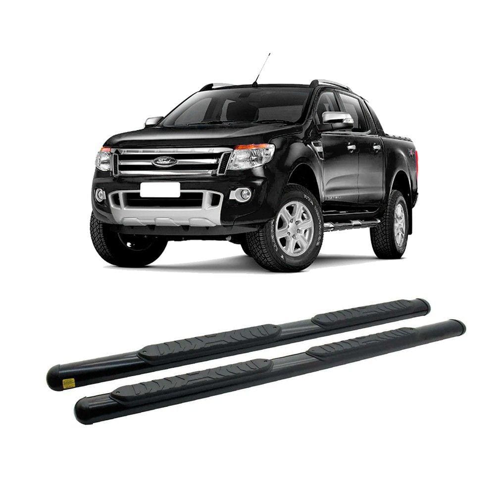 Estribo Lateral Oval Preto p/ Ranger 2013 até 2023 Cabine Dupla