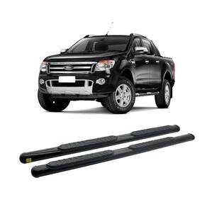 Estribo Lateral Oval Preto p/ Ranger 2013 até 2023 Cabine Dupla
