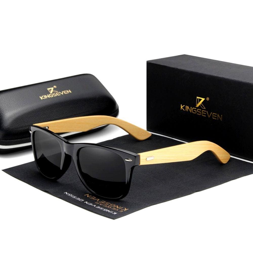 Óculos de Sol Kingseven Vintage Hastes de Madeira com Proteção Uv400