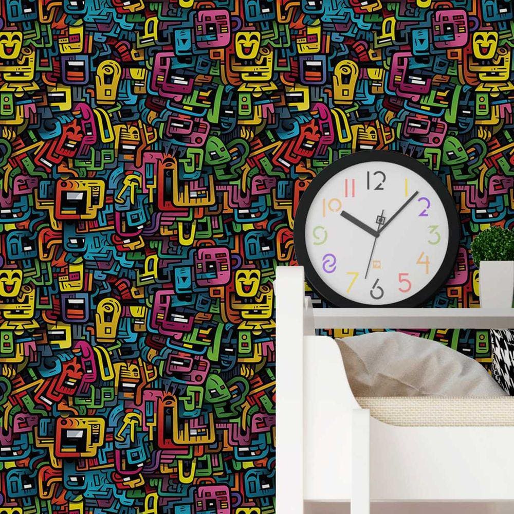 Papel de Parede 3D Desenho abstrato moderno cartoon Decorativa Vinil auto colante Quarto Gamer 18m