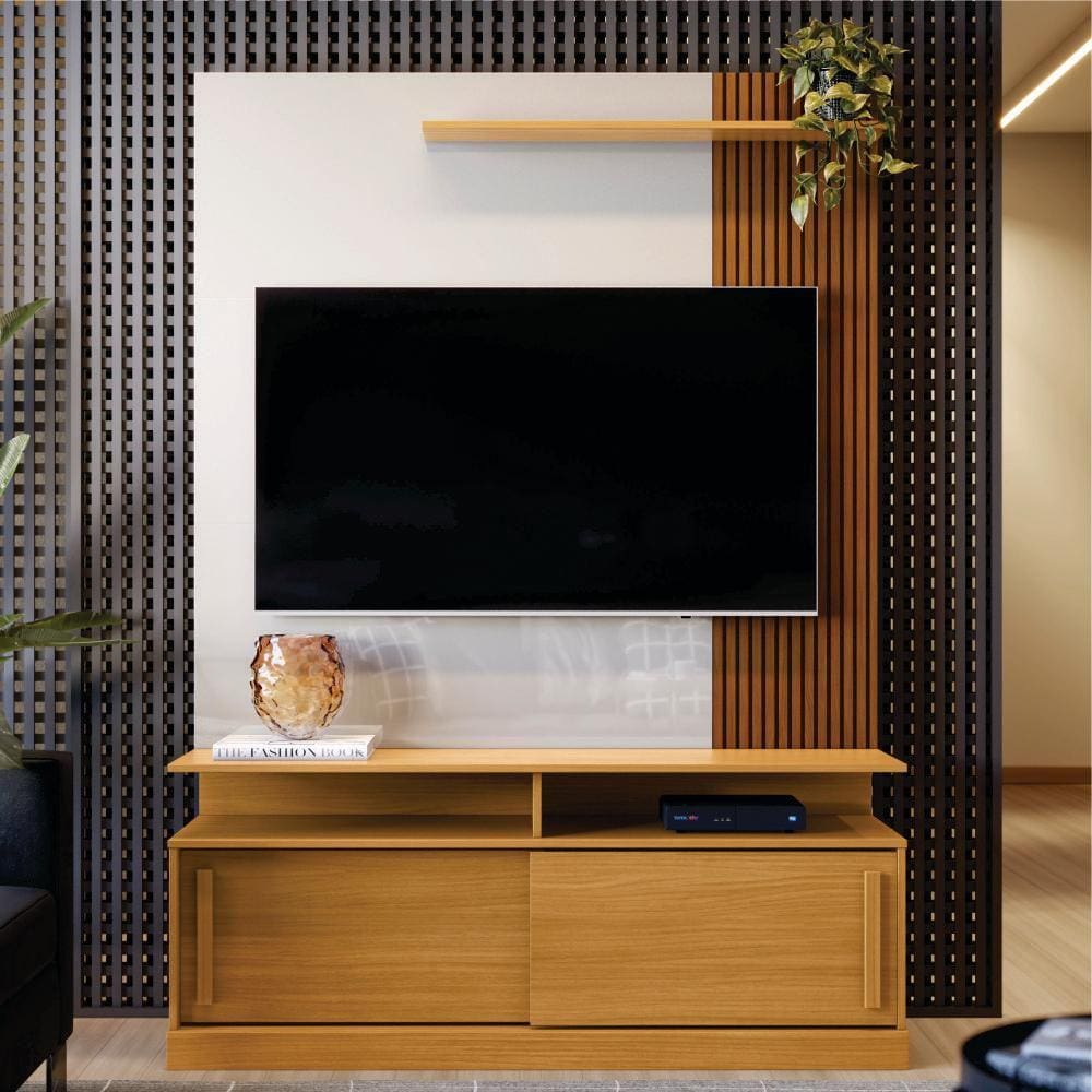 Home para TV com Prateleira Ibirapuera Ripado