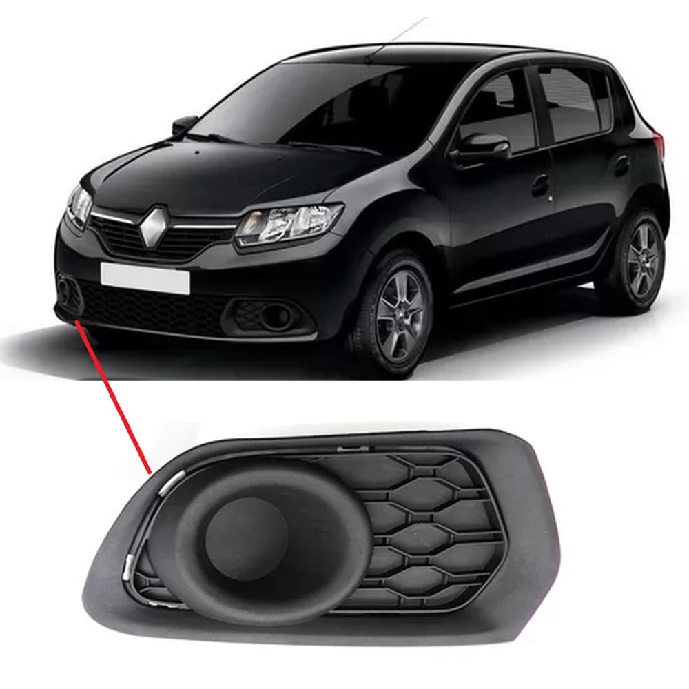 Grade Moldura Tela Farol Milha Sandero 2015 2016 2017 2018 2019 Direito